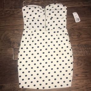Forever 21 strapless black dots Mini dress